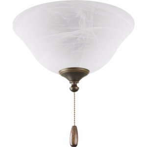 Progress Lighting AirPro Collection Ceiling Fan Light Kits Antique Bronze with Alabaster Glass