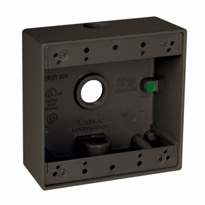 Hubbell Electrical TayMac DB Series Three Hub Weatherproof Outlet Boxes 2 in Metallic 2 Gang 1/2 in