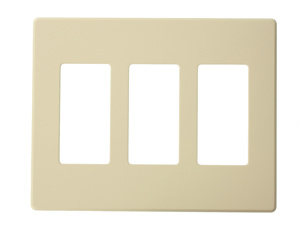 Leviton Standard Narrow Decorator Wallplates 3 Gang Ivory Plastic Snap-on