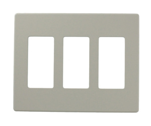 Leviton Standard Narrow Decorator Wallplates 3 Gang Gray Plastic Snap-on