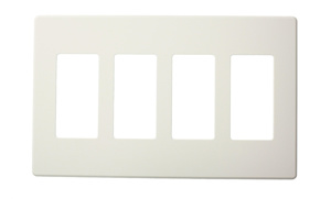 Leviton Standard Narrow Decorator Wallplates 4 Gang White Plastic Snap-on