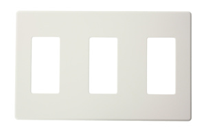 Leviton Standard Narrow Decorator Wallplates 3 Gang White Plastic Snap-on