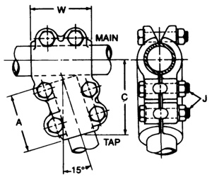 Hubbell Power ATT Bus Supports 7.31 in 2-1/2 in Aluminum