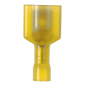 Panduit Male Insulated Disconnects 12 - 10 AWG Funnel Barrel 0.250 in Yellow