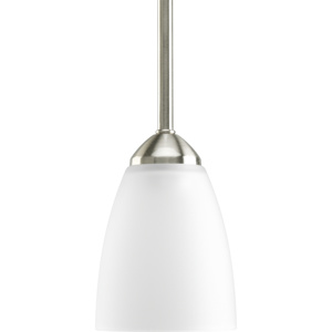 Progress Lighting Gather Series Mini-pendant Light Fixtures Incandescent Brushed Nickel Frosted Glass