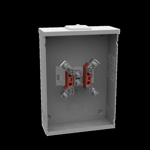 Milbank No Bypass Ringed Meter Sockets 200 A 600 VAC OH/UG 4 Jaw 1 Position 1 Phase Triplex Ground Small Closing Plate