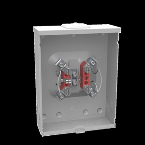 Milbank No Bypass Ringless Meter Sockets 200 A 600 VAC OH/UG 5 Jaw 1 Position 1 Phase Triplex Ground Small Closing Plate