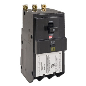 Square D QOB™ GFEP Molded Case Bolt-on Circuit Breakers 30 A 120 VAC 10 kAIC 3 Pole 3 Phase