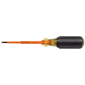 Klein Tools Cabinet Slotted Tip Insulated Screwdrivers 1/8 in 4.00 in Round