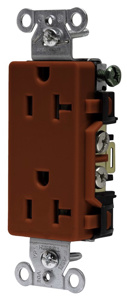 Hubbell Wiring Straight Blade Decorator Duplex Receptacles 20 A 125 V 2P3W 5-20R Commercial Style Line® Dry Location Red