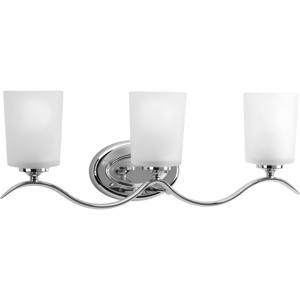 Progress Lighting Inspire Series Decorative Wall Fixtures Incandescent Frosted Glass Polished Chrome