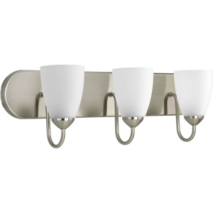 Progress Lighting Gather Series Decorative Wall Fixtures Incandescent Etched Glass Brushed Nickel