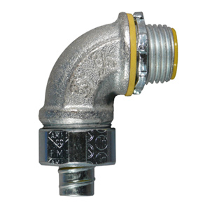 Appleton Emerson 4QS-T Series 90 Degree Insulated <em class="search-results-highlight">Liquidtight</em> Connectors Insulated 3-1/2 in Compression x Threaded Malleable Iron