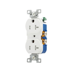 Eaton Wiring Devices TR370 Series Duplex Receptacles 20 A 125 V 2P3W 5-20R Residential Tamper-resistant White