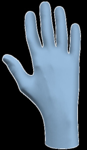 Showa 6005PF Series Medical Exam® Disposable Smooth Powder-free Gloves Large Nitrile Blue