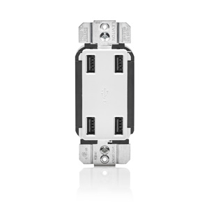Leviton SmartlockPro® USB4P Series USB 2.0 A Receptacles 4 USB White 4.2 A