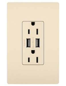TM826-USBLACC6 TR COMB-DV DECO RCPT/2USB