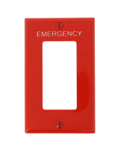 Leviton Standard Decorator Wallplates 1 Gang Red Nylon Emergency Device