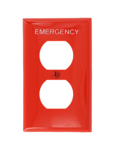 Leviton Standard Duplex Wallplates 1 Gang Red Nylon Emergency Device