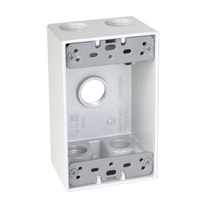 Hubbell Electrical TayMac SB Series Five Hub Weatherproof Outlet Boxes 2 in Metallic 1 Gang 1/2 in