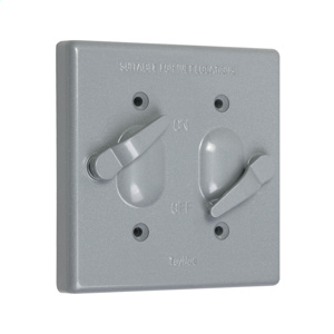 Hubbell Electrical TC200 Series Weatherproof Outlet Box Covers Aluminum Die Cast 2 Gang Gray
