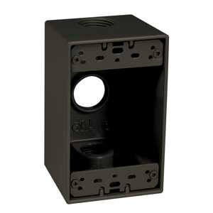 Hubbell Electrical TayMac SD Series Deep Three Hub Weatherproof Outlet Boxes 2-5/8 in Metallic 1 Gang 3/4 in
