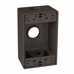 Hubbell Electrical TayMac SB Series Three Hub Weatherproof Outlet Boxes 2 in Metallic 1 Gang 3/4 in