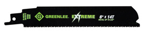 Emerson Greenlee 353 Extreme Bi-metal Straight Reciprocating Saw Blades 14 TPI 6 in Straight Back