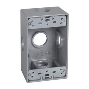 Hubbell Electrical TayMac SB Series Five Hub Weatherproof Outlet Boxes 2 in Metallic 1 Gang 3/4 in