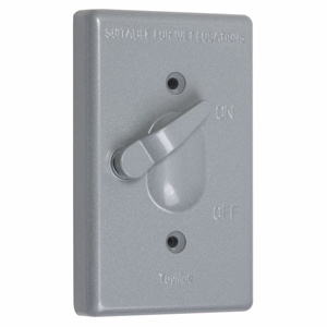 Hubbell Electrical TC100 Series Weatherproof Outlet Box Covers Aluminum Die Cast 1 Gang Gray