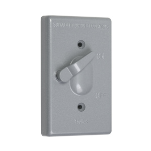 Hubbell Electrical TC111 Series Weatherproof Outlet Box Covers Aluminum Die Cast 1 Gang Gray