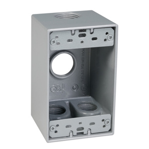 Hubbell Electrical TayMac SD Series Deep Four Hub Weatherproof Outlet Boxes 2-5/8 in Metallic 1 Gang 3/4 in