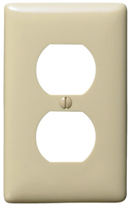 Hubbell Wiring Standard Duplex Wallplates 1 Gang Ivory Nylon Device