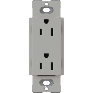 Lutron Duplex Receptacles 15 A 125 V 5-15R Claro® Indoor use only Gray