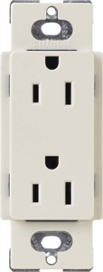 Lutron Duplex Receptacles 15 A 125 V 5-15R Claro® Indoor use only Light Almond