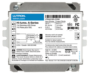 Lutron Hi-Lume® Series Driver - 13 VDC Output Constant Voltage Reduction Dimming 5/40 W