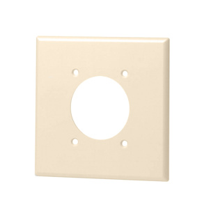 Leviton Standard Round Hole Wallplates 2 Gang 2.15 in Almond Plastic Device
