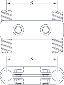 Sefcor ASPC Straight Bolted Cable Spacers Aluminum 345 kV 954 - 1000 kcmil AAC, 795 kcmil ACSR