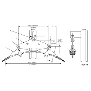 AFL OPGW Double Suspension Steel Pole / Vang Assemblies