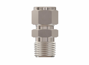 Tylok Male Tubing Connectors 1/8 in MPT x 1/4 in Double Ferrule x Threaded Male Stainless Steel