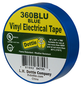 Dottie 360 Series Vinyl Electrical Tape 3/4 in x 60 ft 7 mil Blue