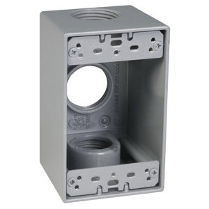 Hubbell Electrical TayMac SB Series Three Hub Weatherproof Outlet Boxes 2 in Metallic 1 Gang 1 in