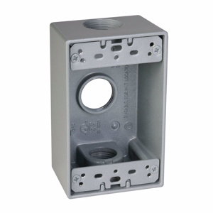 Hubbell Electrical TayMac SB Series Three Hub Weatherproof Outlet Boxes Metallic Aluminum Die Cast 1 Gang