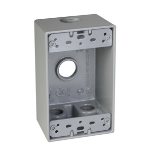 Hubbell Electrical TayMac SB Series Four Hub Weatherproof Outlet Boxes 2 in Metallic 1 Gang 1/2 in