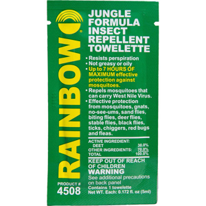 Rainbow Technology Jungle Formula Insect Repellent Wipes 200 Per Case