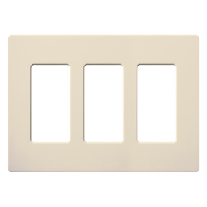 Lutron Standard Decorator Wallplates 3 Gang Light Almond Plastic Snap-on