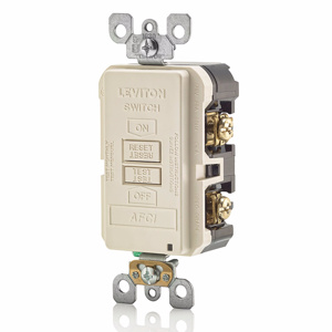 Leviton SmartlockPro® AFRBF Series Outlet Branch Circuit Blank Face AFCIs 20 A 5-20R Almond<multisep/>Almond