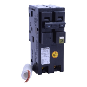 Square D Homeline™ HOM Series Combination AFCI Molded Case Plug-in Circuit Breakers 15 A 120/240 VAC 10 kAIC 2 Pole 1 Phase