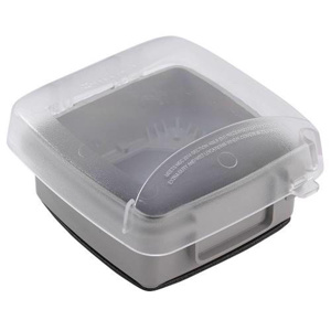 Intermatic WP5000 Series Weatherproof Extra-Duty Outlet Box Covers Polycarbonate 2 Gang Clear
