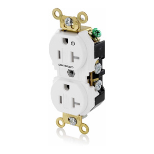 Leviton 53621P Series Duplex Receptacles 20 A 125 V 2P3W 5-20R Extra Heavy-Duty Industrial Specification Grade Tamper-resistant White